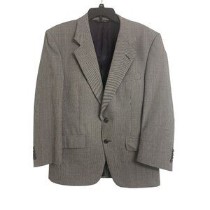 Burberrys Vintage Houndstooth Wool Blazer Jacket Two-Button Cl. Gray Kutler Clot